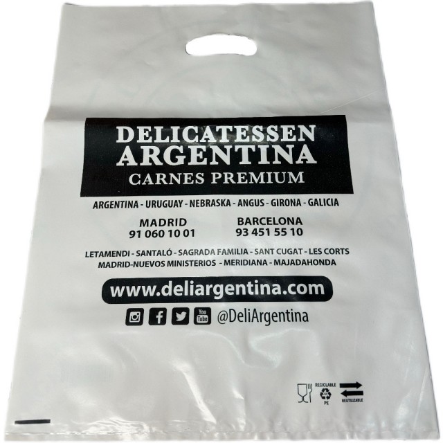 Bolsa Mediana Reutilizable Reciclable Blanca Galga 350 Delicatessen Argentina