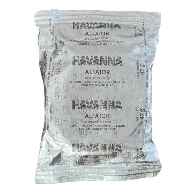 Alfajor Havanna de Merengue y Dulce de Leche en Flow Pack Al Vacío Unidad