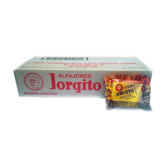 Alfajores Jorgito de Chocolate Argentinos Oferta Cajas 24 unidades