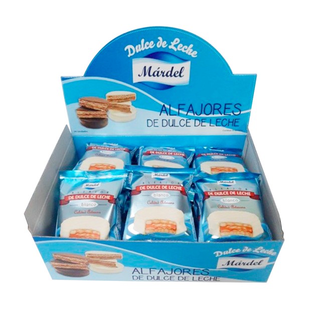 Caja de Alfajores Mardel Blanco de Dulce de Leche