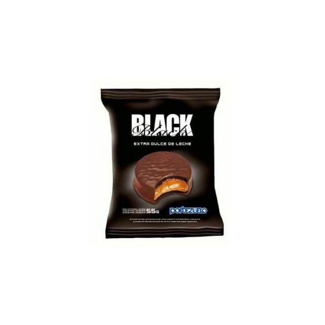 Alfajor Portezuelo Black Extra de Dulce de Leche de Uruguay 60 gramos Unidad