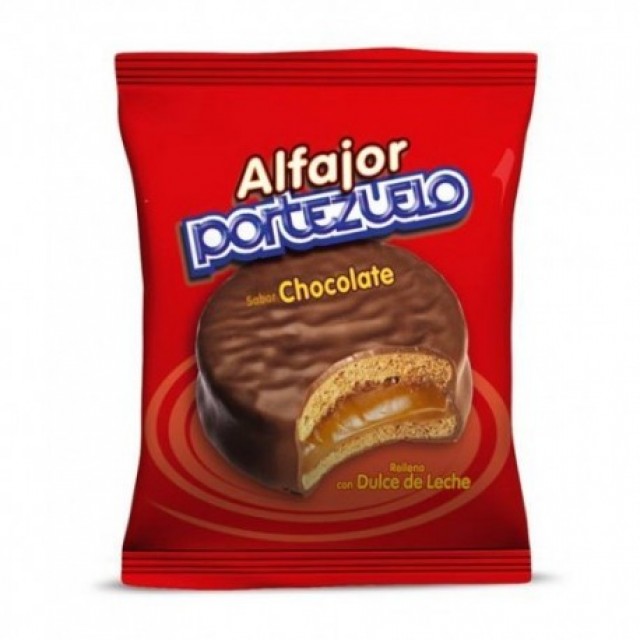 Alfajor Portezuelo Clásico de Chocolate Relleno de Dulce de Leche de Uruguay - Unidad