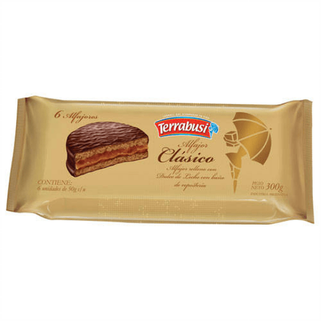 alfajores Terrabusi Chocolate Argentinos 6 unidades