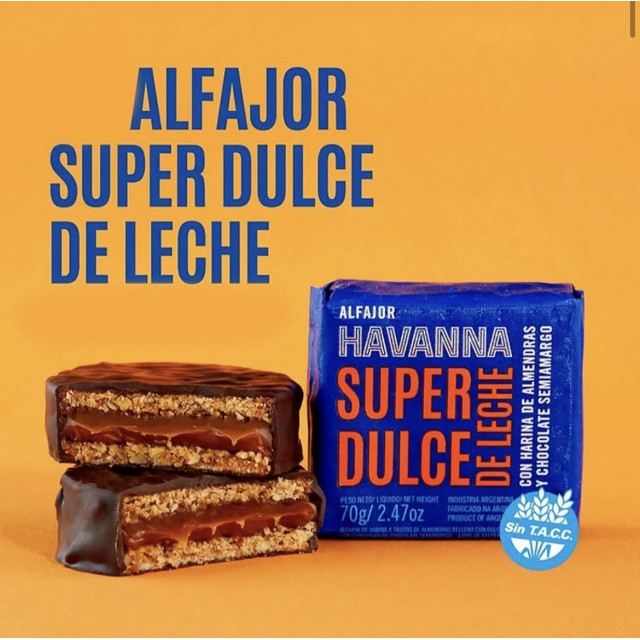 Alfajor Havanna Super Dulce de Leche Caja 4 Unidades- SIN GLUTEN