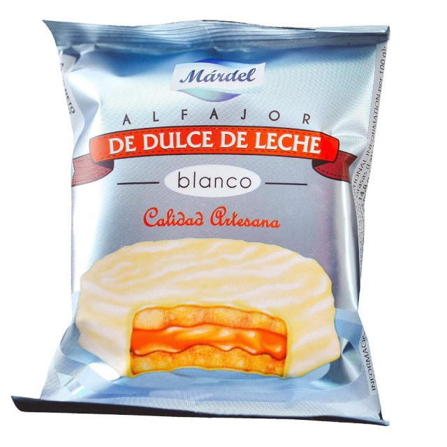 Alfajor Mardel Blanco de Dulce de Leche Unidad