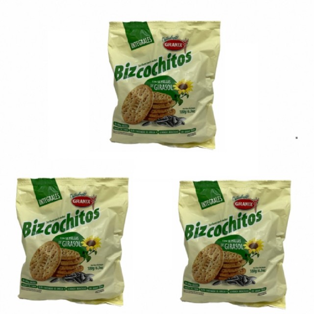 Bizcochitos Con Semillas de Girasol Granix 180 gramos OFERTA 3 UNIDADES