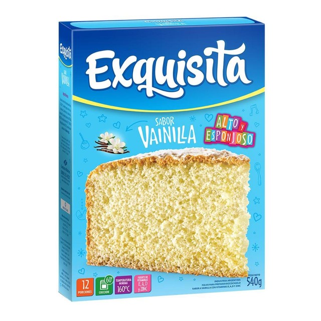 Bizcochuelo Argentino Exquisita Vainilla 540 gramos