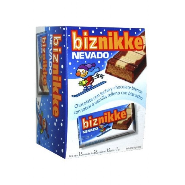 Biznikke Nevado Chocolate Argentino Caja 15 Unidades