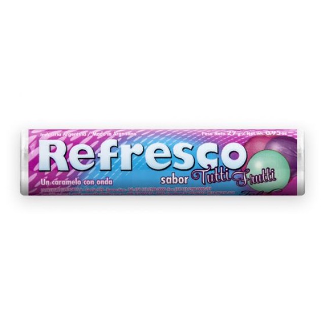 Caramelos Refresco Tutti Frutti de Argentina Unidad Blister 27 gramos