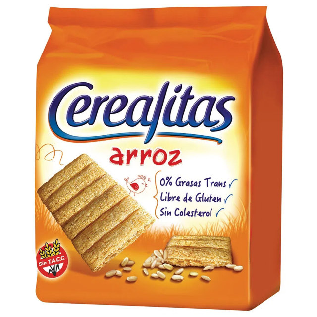 Cerealitas Galletas de Arroz Inflado Sin Gluten 160 gramos