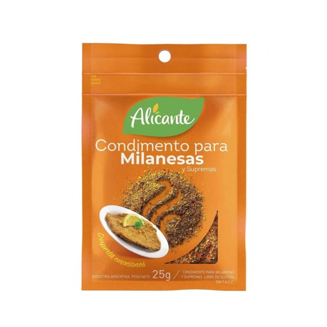 Condimento para Milanesas Alicante Argentino 25 Gramos