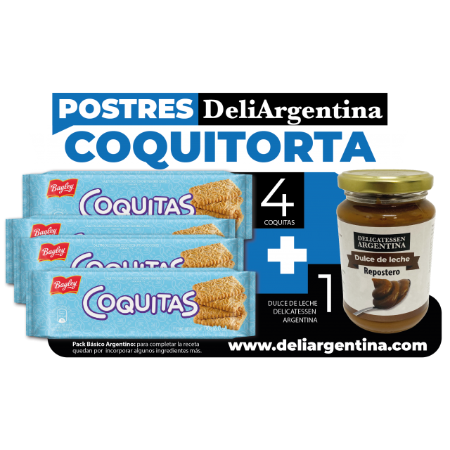 Pack Coquitorta con Coquitas Argentinas y Dulce de Leche DeliArgentina