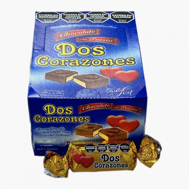 Caja Chocolate Argentino Dos Corazones Felfort x 20 unidades