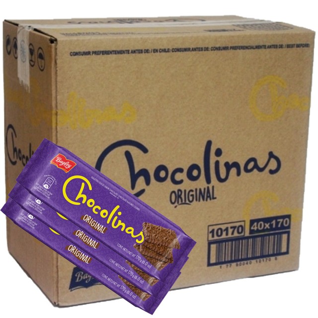 Galletitas Chocolinas Bagley Argentinas CAJA 40 UNIDADES DE 150 GRAMOS