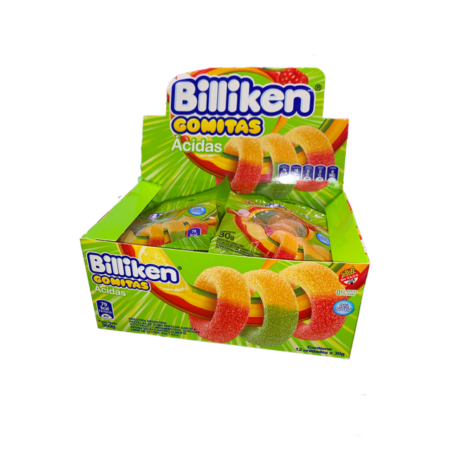 Gomitas Billiken Ácidas Caja de 12 Unidades x 30 gramos