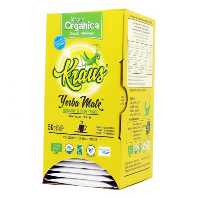 Mate Cocido Orgánico Kraus 25 Saquitos