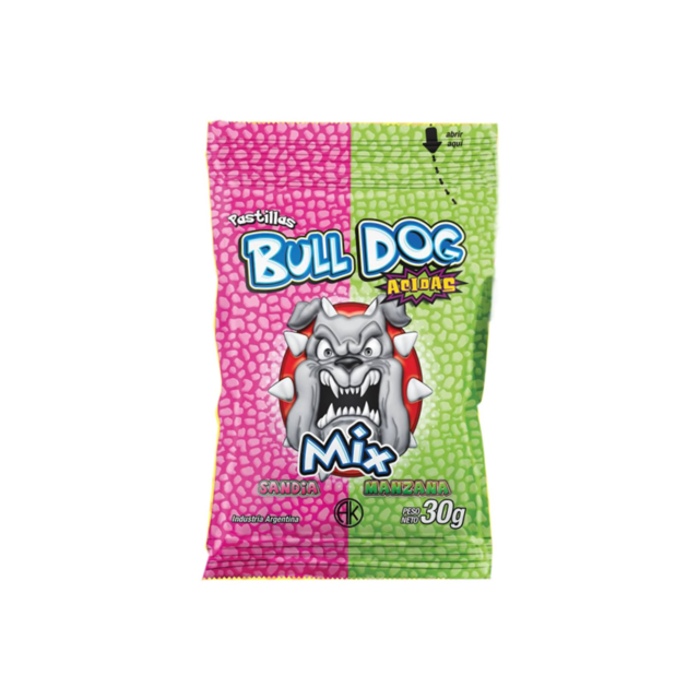 Pastillas Bulldog Sandía y Manzana Paquete x 30 gramos