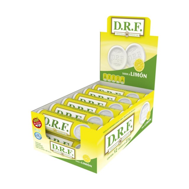 Pastillas DRF sabor Limón Caja x 12 Unidades de 23 gr