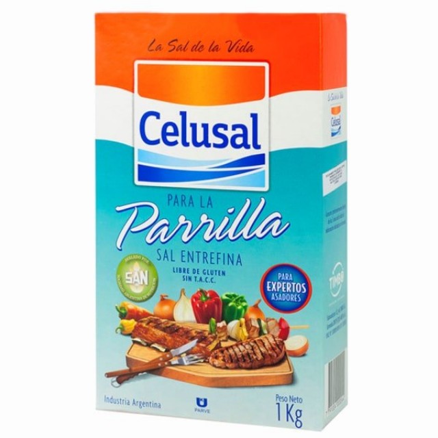 Sal Entrefina Argentina Celusal Parrillera Envase Cartón 1 Kilo Sal Entrefina Argentina Celusal Parrillera Envase Cartón 1 Kilo