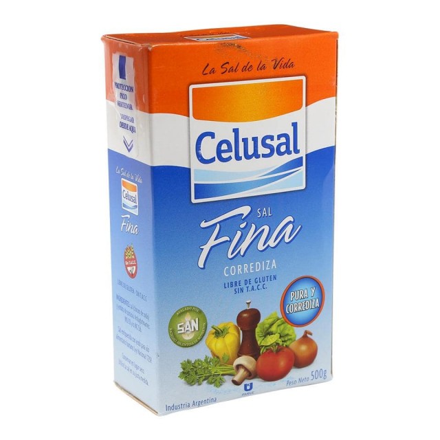 Sal Fina Argentina Celusal Envase Cartón 500 Gramos Sal Fina Argentina Celusal Envase Cartón 500 Gramos