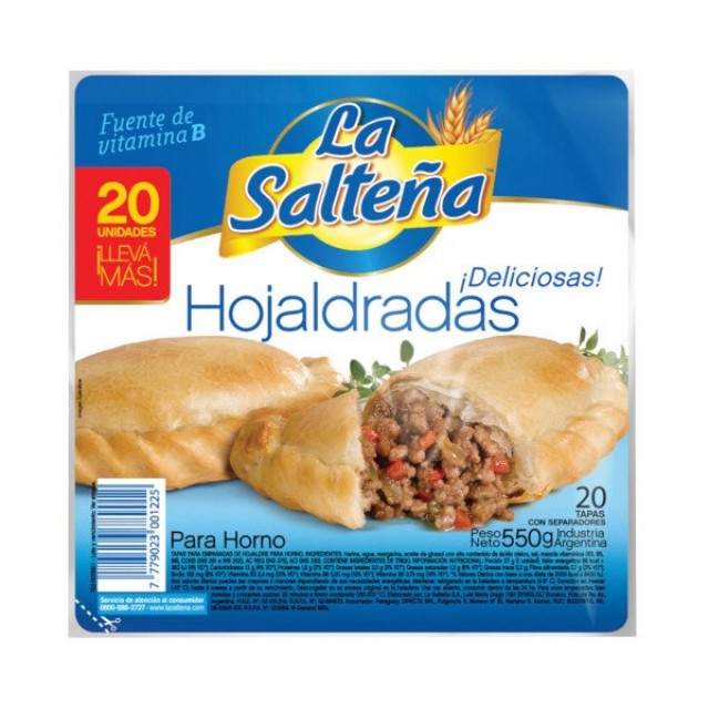 Tapas de Empanadas La Salteña Hojaldrada 20u Tapas de Empanadas La Salteña Hojaldrada 20u