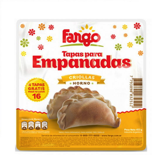 Tapas para Empanadas Fargo Criolla Mediana 16 Unidades