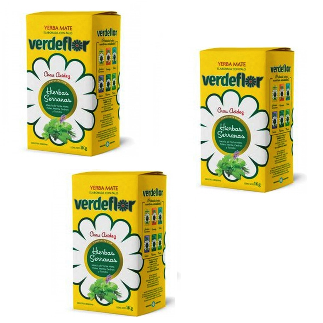 Yerba Mate Verdeflor Hierbas Serranas Sin Acidez 1 Kilo Argentina OFERTA 3 UNIDADES | Deliargentina Yerba Mate Verdeflor Hierbas Serranas Sin Acidez 1 Kilo Argentina OFERTA 3 UNIDADES | Deliargentina