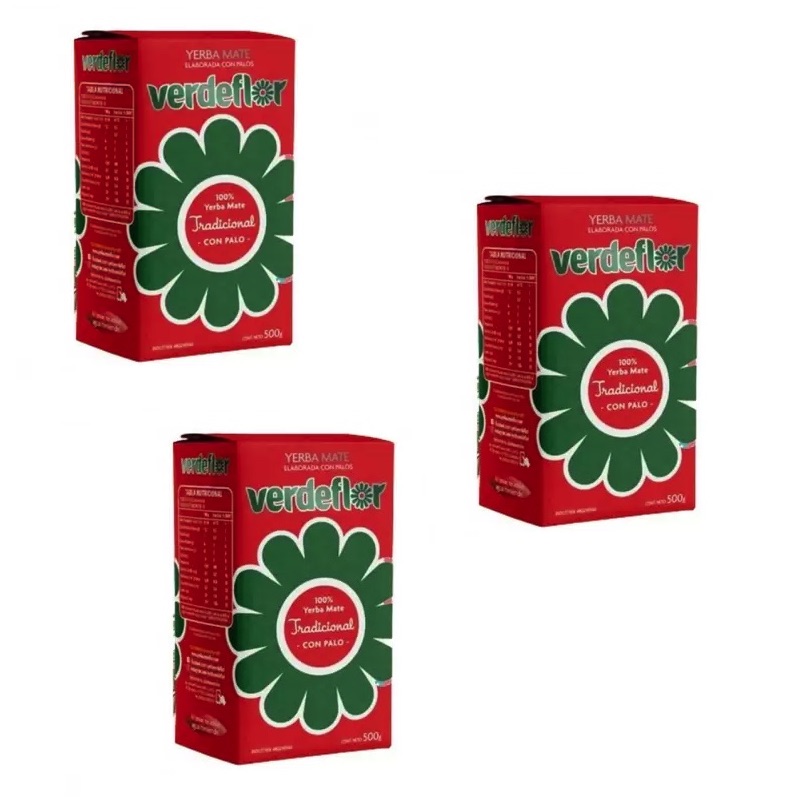 Yerba Mate Verdeflor Tradicional Con Palo Sin Acidez 500 Gramos Argentina OFERTA 3 UNIDADES | Deliargentina Yerba Mate Verdeflor Tradicional Con Palo Sin Acidez 500 Gramos Argentina OFERTA 3 UNIDADES | Deliargentina