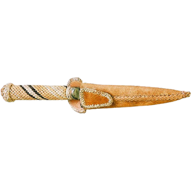 Cuchillo Asado Argentino Mango Trenzado con Vaina 16 cm Artesanal