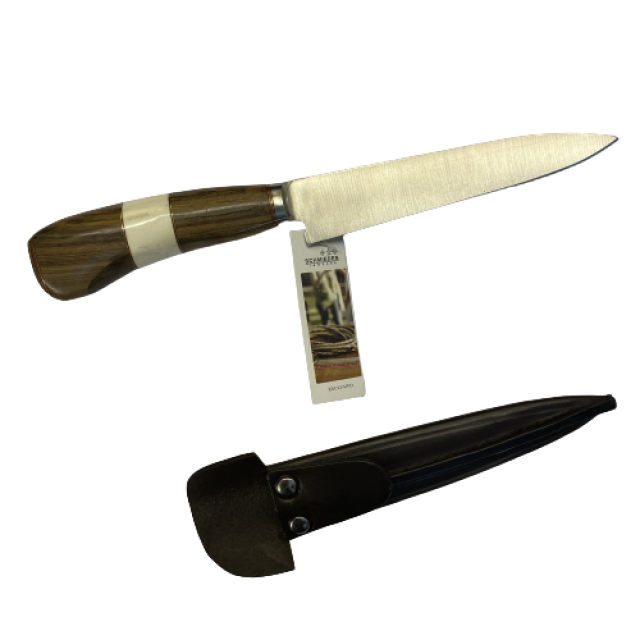 Cuchillo Artesanal de 14 cms Acero Inoxidable Mango de Madera en Guayubira y Hueso de Vaca Cuchillo Artesanal de 14 cms Acero Inoxidable Mango de Madera en Guayubira y Hueso de Vaca