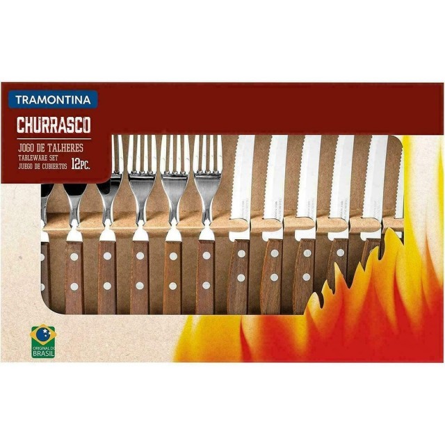 Steakbesteck- Set para Asado Tramontina 4 piezas Café en Caja de Regalo