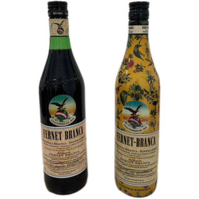 Dúo Edición limitada: Fernet Branca Italiano Botella Amarilla + Fernet Branca Argentino