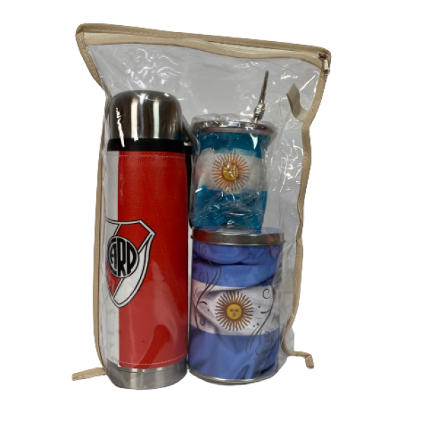 Kit Matero: Termo Acero Inox 1Litro Motivo River Plate, Mate Argentina, Bombilla Argentina y Yerbera Argentina Kit Matero: Termo Acero Inox 1Litro Motivo River Plate, Mate Argentina, Bombilla Argentina y Yerbera Argentina