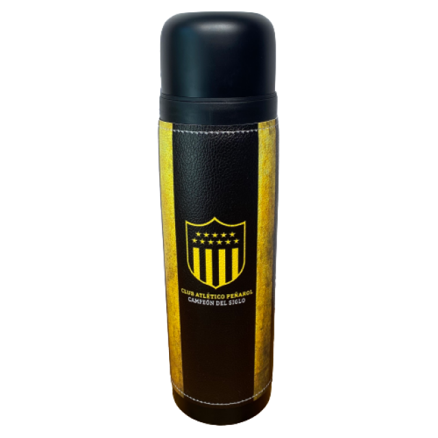 Termo Metalico Inoxidable 1 Litro con Pico Vertedor y Mango Negro Club Atlético Peñarol Uruguay Termo Metalico Inoxidable 1 Litro con Pico Vertedor y Mango Negro Club Atlético Peñarol Uruguay