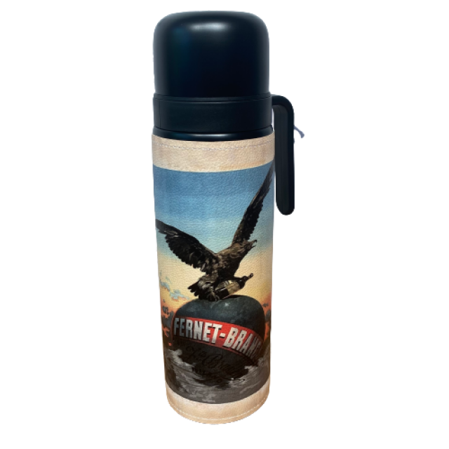 Termo Metalico Inoxidable 1 Litro con Pico Vertedor y Mango Negro Logo Fernet Branca Termo Metalico Inoxidable 1 Litro con Pico Vertedor y Mango Negro Logo Fernet Branca