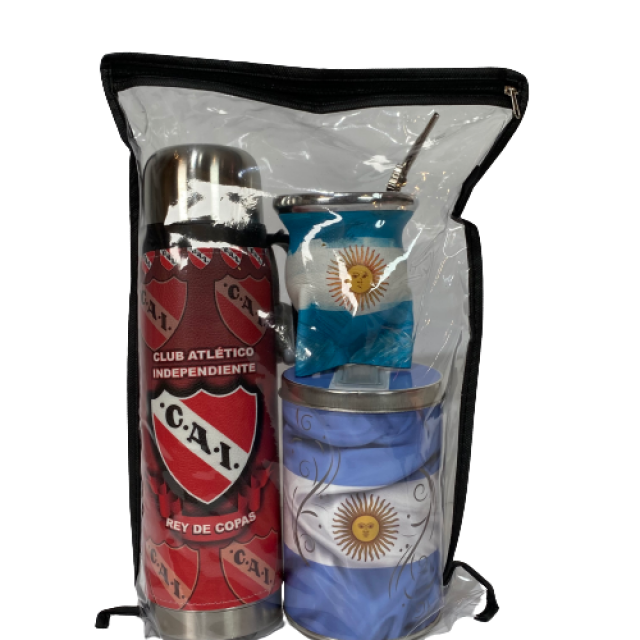 Kit Matero: Termo Acero Inox 1Litro Motivo Club Atlético Independiente, Mate Argentina, Bombilla Argentina y Yerbera Argentina Kit Matero: Termo Acero Inox 1Litro Motivo Club Atlético Independiente, Mate Argentina, Bombilla Argentina y Yerbera Argentina
