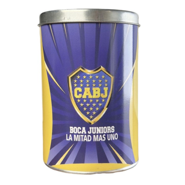 Lata Yerbera Bandera Boca Juniors con Dosificador