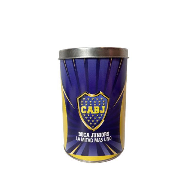Lata Yerbera Bandera Boca Juniors con Dosificador Lata Yerbera Bandera Boca Juniors con Dosificador