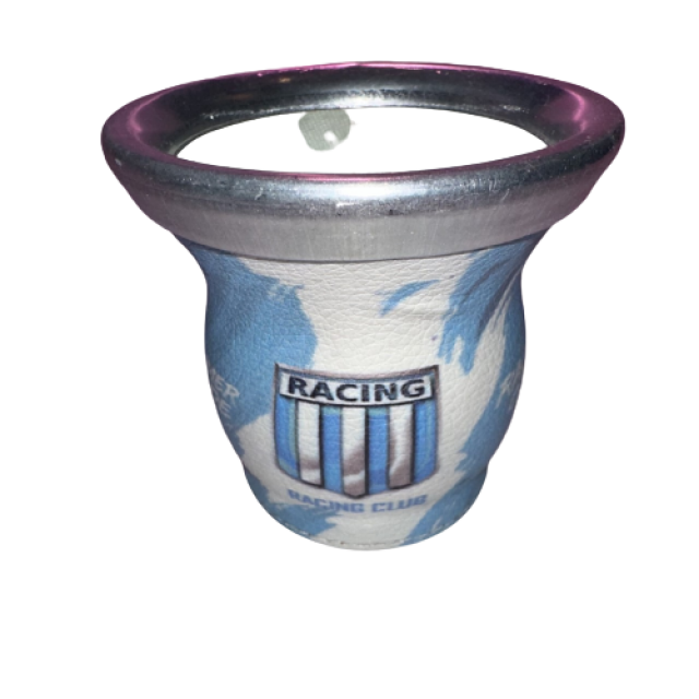 Mate de Vidrio Racing Club Estampado en Símil Cuero Mate de Vidrio Racing Club Estampado en Símil Cuero