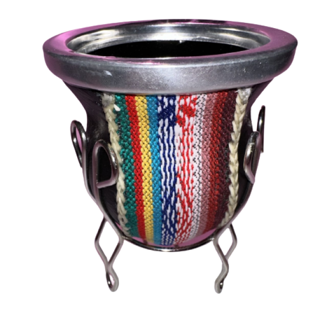 Mate de Vidrio en Símil Cuero EVA Oscuro con Guardapampa y con Posapié Mate de Vidrio en Símil Cuero EVA Oscuro con Guardapampa y con Posapié