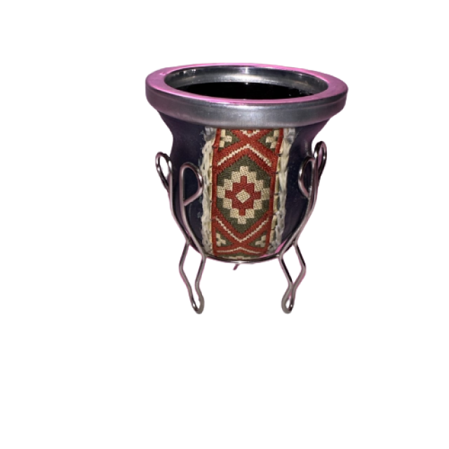 Mate de Vidrio Guardapampa Argentino con Posapié Mate de Vidrio Guardapampa Argentino con Posapié
