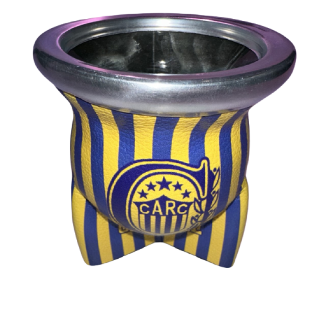 Mate de Vidrio Rosario Central en Cuero EVA Mate de Vidrio Rosario Central en Cuero EVA