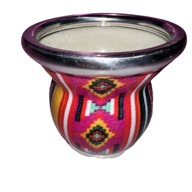 Mate de Vidrio Motivos Tejidos en Cuero EVA Mate de Vidrio Motivos Tejidos en Cuero EVA