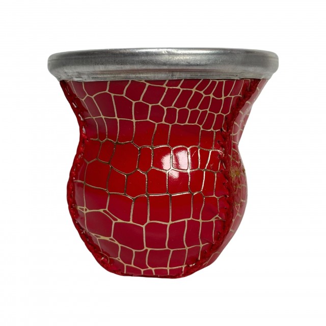 Mate de Cristal Forrado Color Rojo Motivo Croco (3166) Mate de Cristal Forrado Color Rojo Motivo Croco (3166)