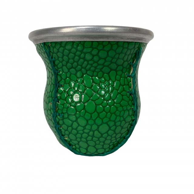 Mate de Cristal Forrado Color Verde Motivo Croco (3166) Mate de Cristal Forrado Color Verde Motivo Croco (3166)