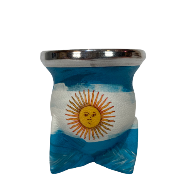 Mate de Vidrio Argentina Estampado en Símil Cuero Mate de Vidrio Argentina Estampado en Símil Cuero