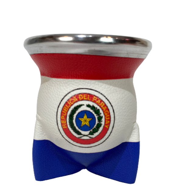 Mate de Vidrio Paraguay Estampado en Símil Cuero Mate de Vidrio Paraguay Estampado en Símil Cuero