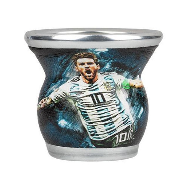 Mate Messi Vidrio Forrado en Cuero EVA