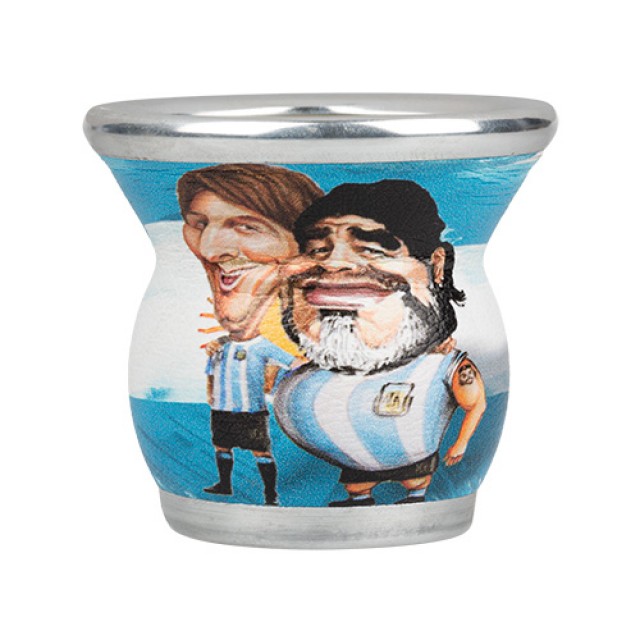 Mate de Vidrio Diseño Maradona y Messi