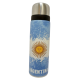 Termo Metalico Inoxidable 1 Litro con Pico Vertedor y Mango Negro Bandera Argentina con Sol